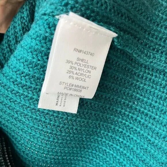 NEW Tuckernuck Hyacinth House Teal Ruffle Casey Collared V-Neck Sweater Size S - Picture 3 of 4